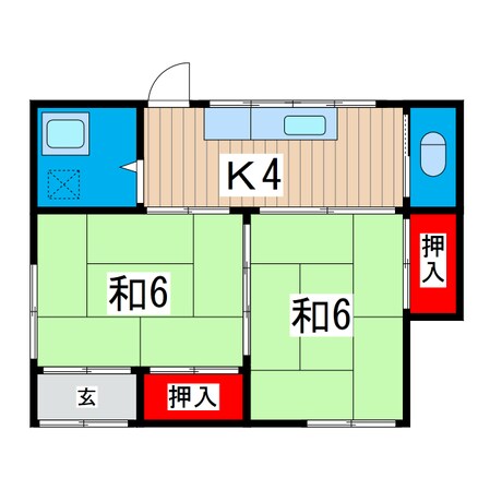 東多賀町松川棟割貸家の物件間取画像